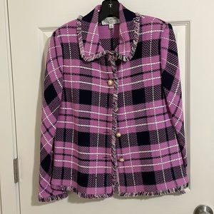 ⭐️St John collection wool blazer, dusty pink and black. Size 8